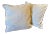 Pair of Transitional or Coastal Faded Blue Linen Mitchell Gold Pillows For Sale