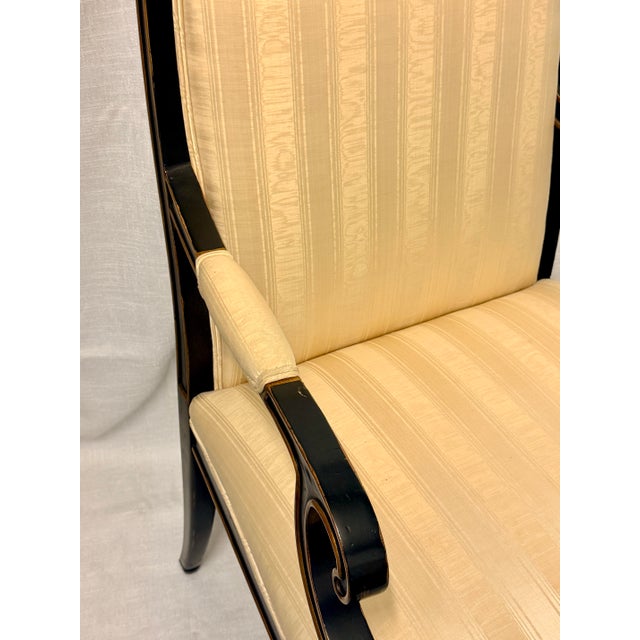 Late 20th Century Set of 2 Karges Regency Style Armchairs With Ebonized Wood Frames For Sale - Image 10 of 11