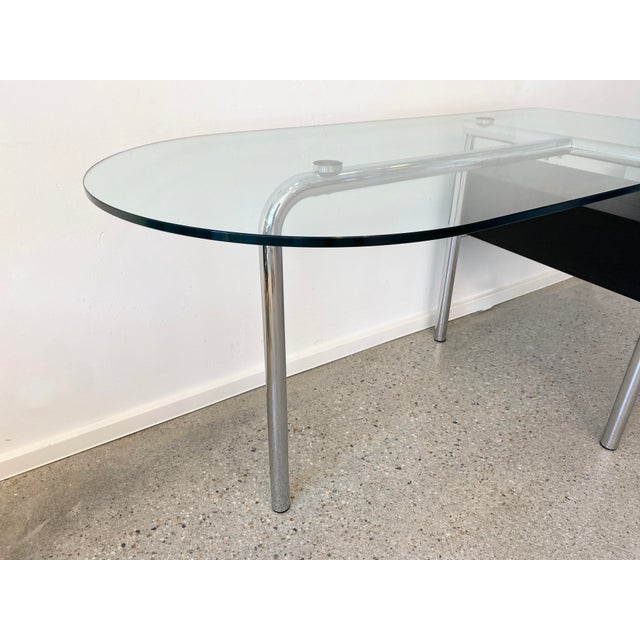 Postmodern Glass and Chrome Desk by Mirto Zocca for Halifax, 1980s For Sale - Image 12 of 16