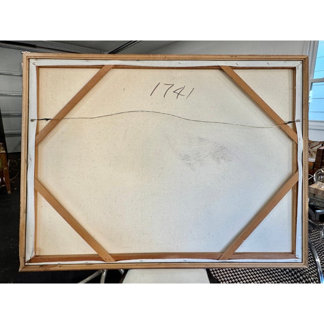 Large Signed Tiger Painting, Acrylic on Canvas, Mid-Century Modern For Sale - Image 10 of 10