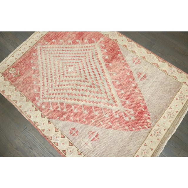 Mid 20th Century Vintage Primitive Turkish Anatolian Rug - 4'3" x 5'9" For Sale - Image 5 of 8