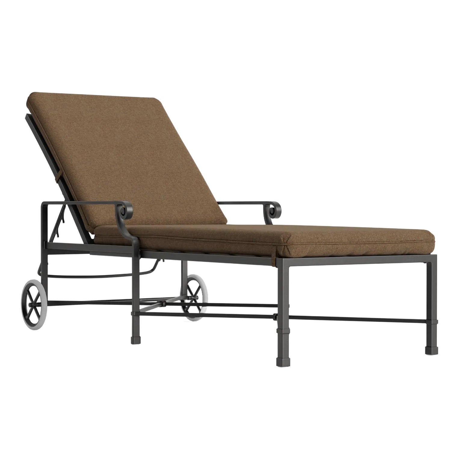 Brown Jordan Venetian Adjustable Chaise With Wheels, Textured Pewter