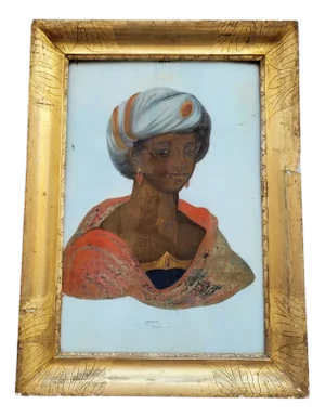 African Woman, 19th Century, Painting, Framed