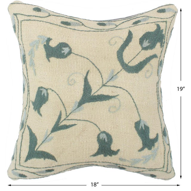 Embellish your home with this timeless casual chic handmade Suzani Embroidered pillow made with gorgeous soft luxurious...