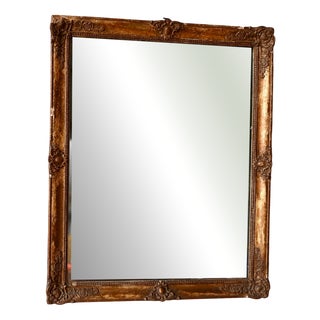 Antique Patinated Gilded Beveled Mirror, 1814 For Sale