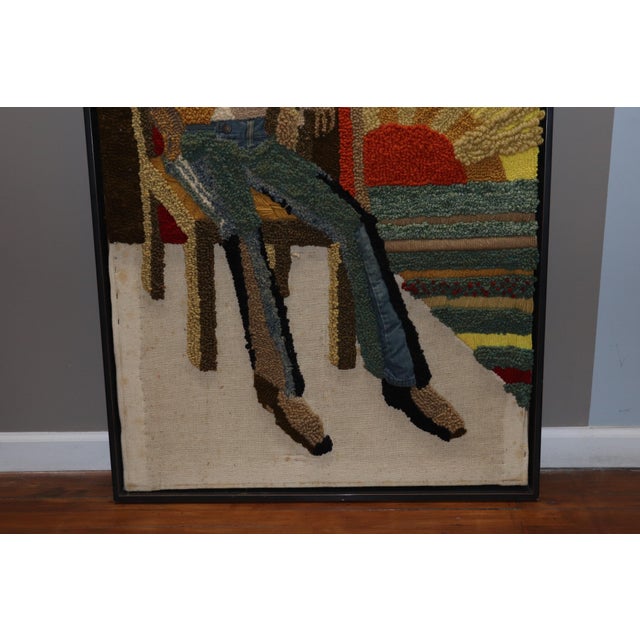 1930s Framed American Hook Rug Wall Hanging For Sale In New York - Image 6 of 6