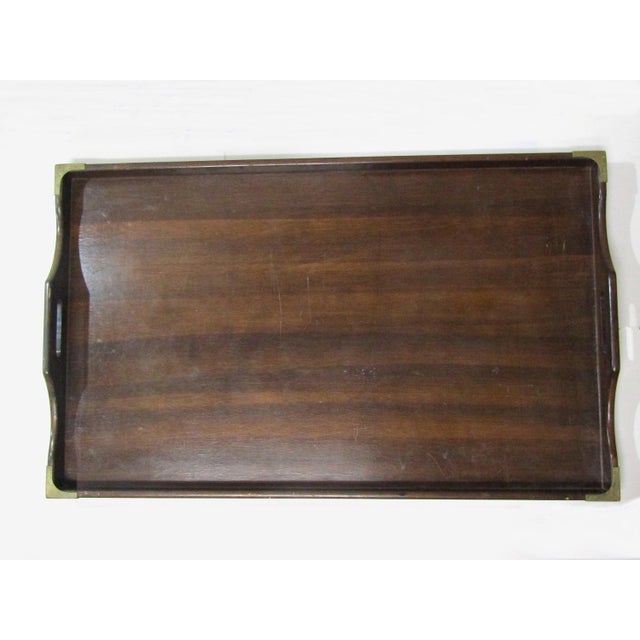 1980s Extra Large Vintage Bombay Company Wooden Serving Tray For Sale - Image 5 of 11