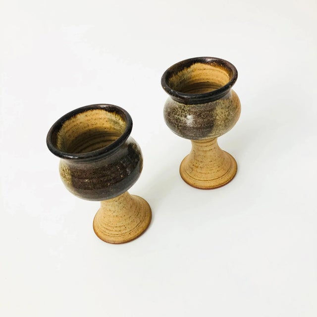 Studio Pottery Goblets - Set of 2 For Sale - Image 4 of 7