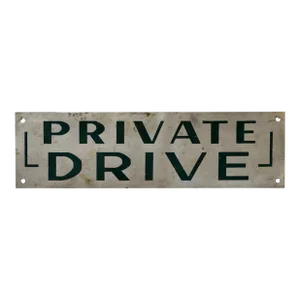 Vintage Art Deco "Private Drive" Sign, Circa 1930s/1940s