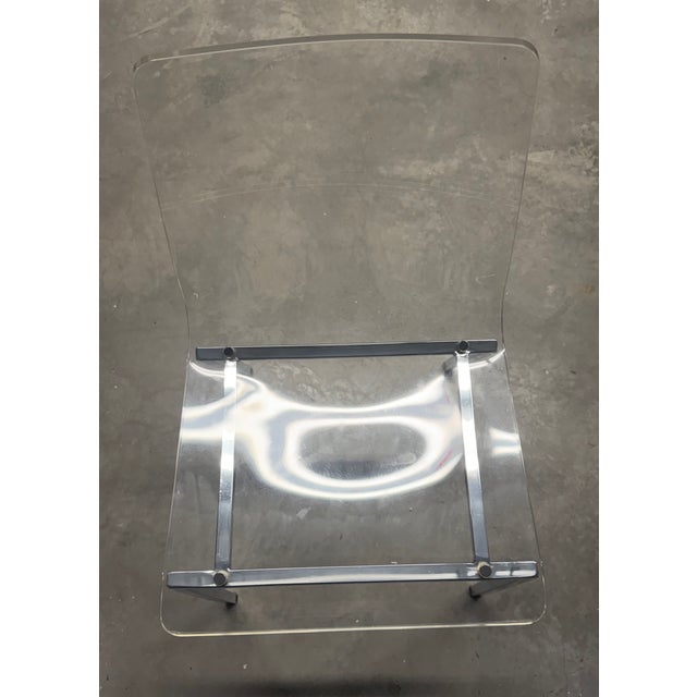 CB2 Cb2 Chrome and Lucite Side Chair For Sale - Image 4 of 17