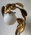 Metal Vintage Hollywood Regency Table Lamp in Gilded Metal & Opaline Glass, Germany, 1970s For Sale - Image 7 of 11