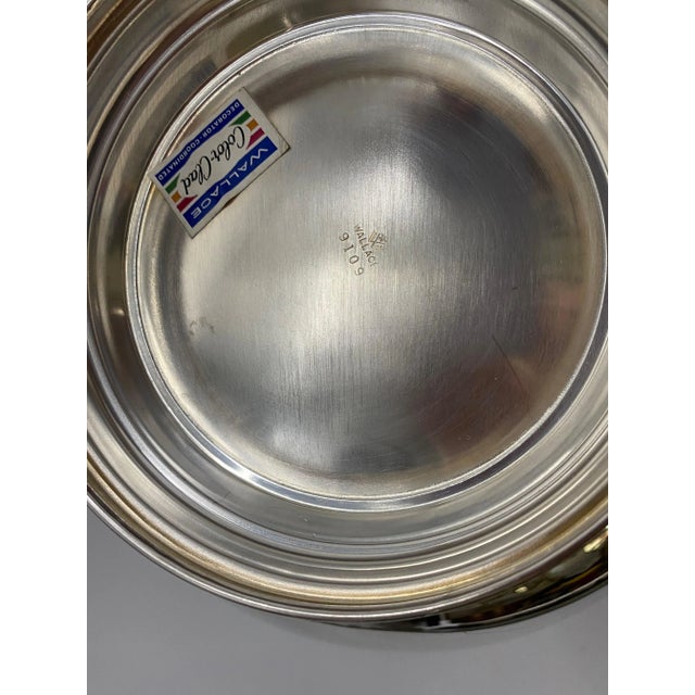 Vintage Mid Century Wallace Unused 9109 Silverplate Bowl With Bright Green Interior For Sale In Los Angeles - Image 6 of 7