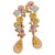 Bochic Vintage Cascading "Capri" Multi Natural Gem Earrings 18K Gold & Silver For Sale - Image 15 of 18