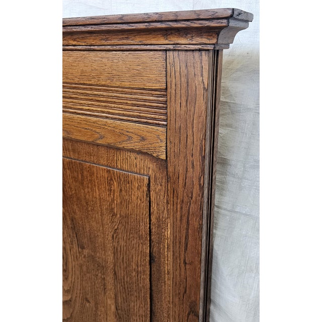 Wood French 1920s Solid Oak Bed Frame Carved Floral Design Full / Queen Adaptable For Sale - Image 7 of 17