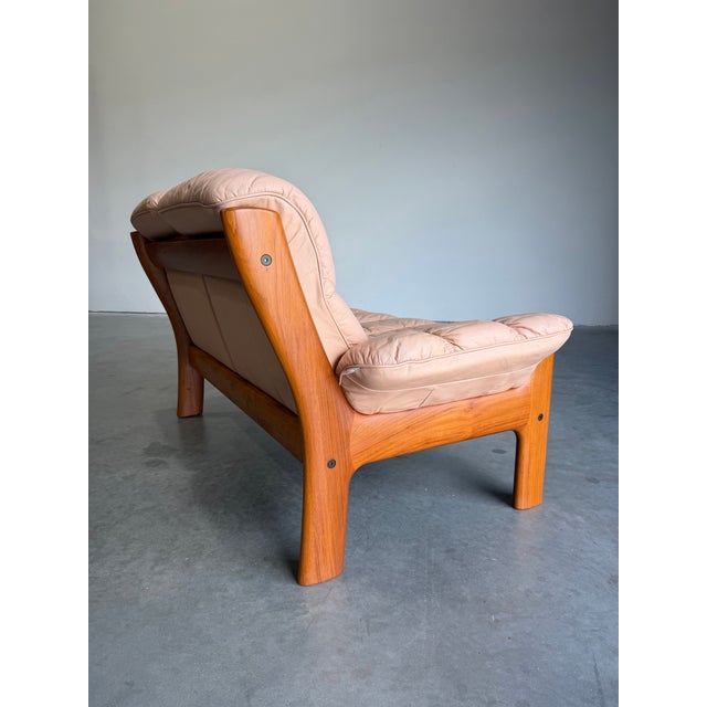 Wood Vintage Ekornes Montana Leather and Teak Sofa For Sale - Image 7 of 12
