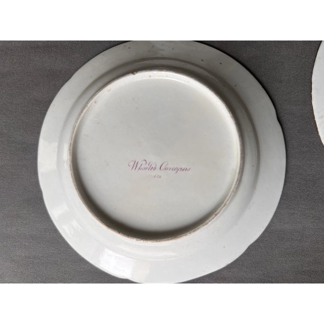 Porcelain Plates with Hand-Painted Botanical Theme from Royal Crown Derby, 18th Century, Set of 3 For Sale - Image 8 of 11