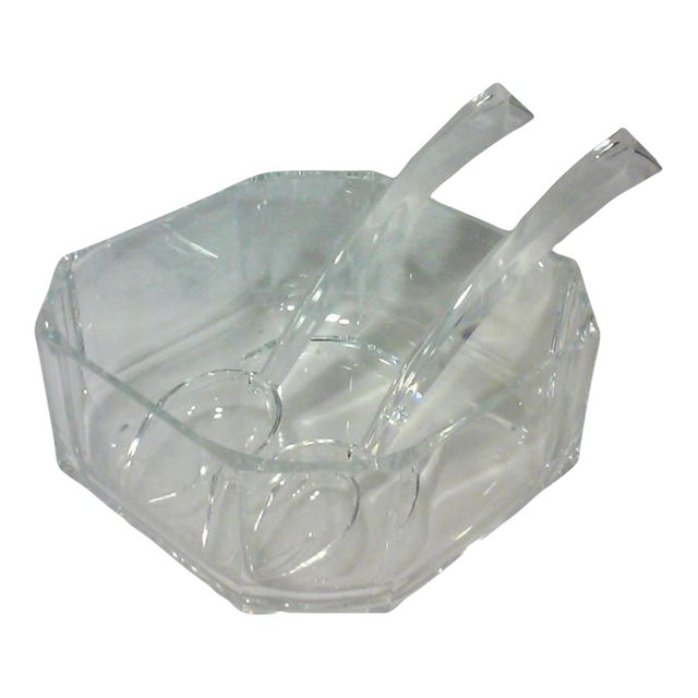 Vintage Hollywood Regency Lucite Salad Bowl Set of 3 Springer Style Hollywood Regency For Sale