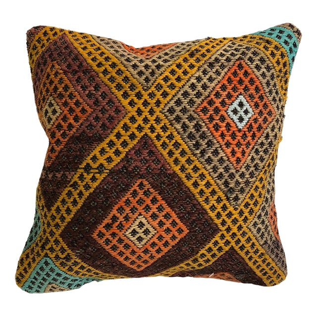 Oushak Geometric Cushion Cover, 1960s For Sale