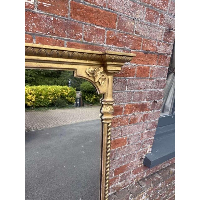 W: 137cm (53.9")h: 146cm (57.5")d: 7cm (2.8") a stunning large antique english 19th century carved wood & gesso gilt rope...