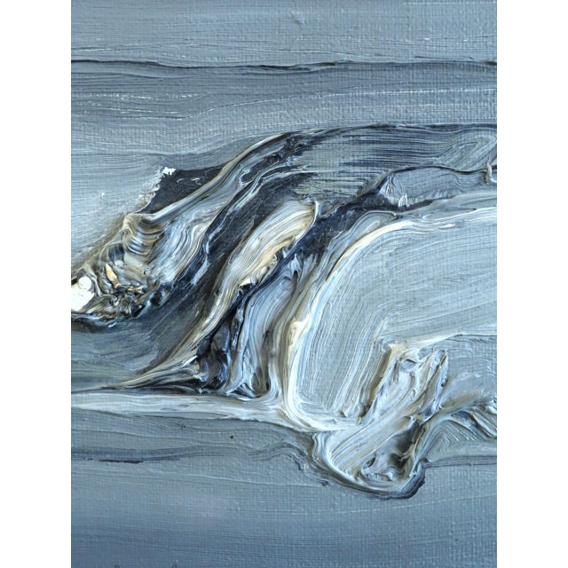 20th Century Modern 'Tidal Forms: A Study in Motion' Set of 3 Mini Abstract Oil Paintings, Framed For Sale - Image 11 of 12