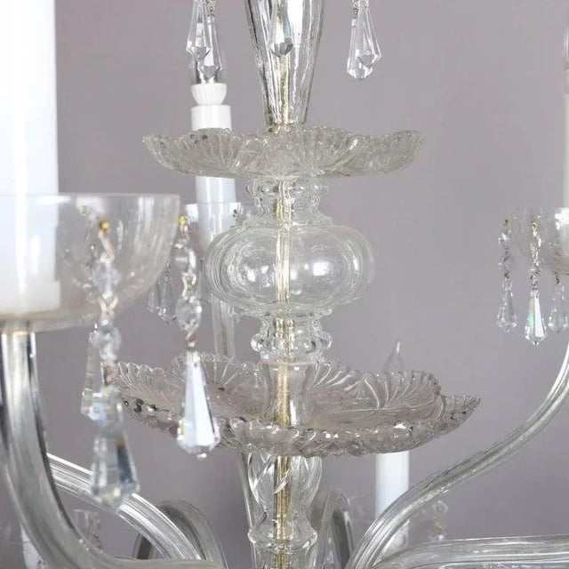 Glass Oversized European Ten-Light Crystal Chandelier, 20th Century For Sale - Image 7 of 11