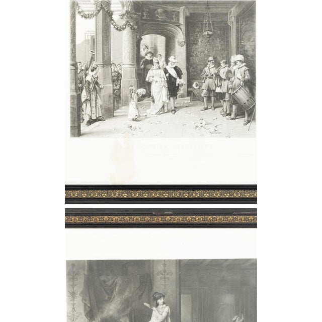 Two engravings, 'The Lady's Feast' and 'A Panic' - 19th century. French women from the 19th century; 'The Lady's Feast'...