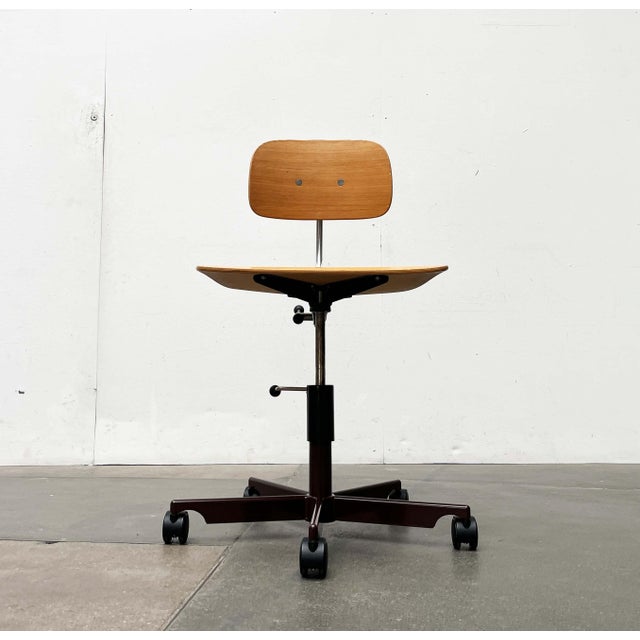 Wood Mid-Century Modern Danish Swivel Architect's Office by Jørgen Rasmussen for Kevi Fritz Hansen, 1960s For Sale - Image 7 of 18
