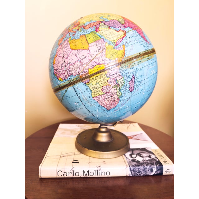 Mid-Century Modern Vintage Mid-Century Modern Cram's Universal Terrestrial Globe 10" For Sale - Image 3 of 13