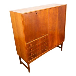 Mid Century Danish Modern Credenza Sideboard 4 Drawers Teak Oak MCM Denmark MCM For Sale