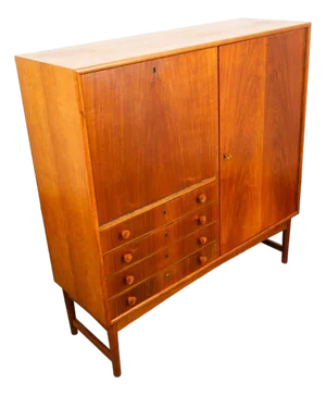 Mid Century Danish Modern Credenza Sideboard 4 Drawers Teak Oak MCM Denmark MCM