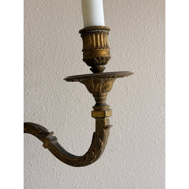 Antique French Louis XVI Style Twin-Light Wall Sconces - Gilt Bronze Ormolu Neoclassical Double Arm Wall Lights, Late 19th Century - Pair For Sale - Image 13 of 18