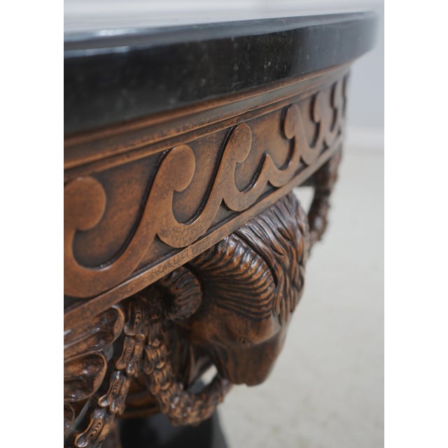 Brown Maitland Smith Marble Top Rams Head Regency Console Table For Sale - Image 8 of 15