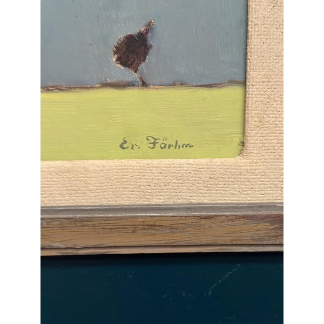 Evert Färhm, Scanian Landscape, 1950s, Oil Painting on Panel, Framed For Sale - Image 6 of 14