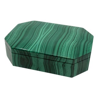 1970s Malachite Box Marked Asprey For Sale