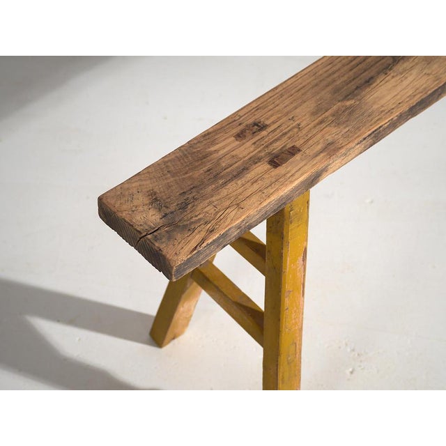 Antique Elm Footboard Bench, 1870s For Sale - Image 4 of 12
