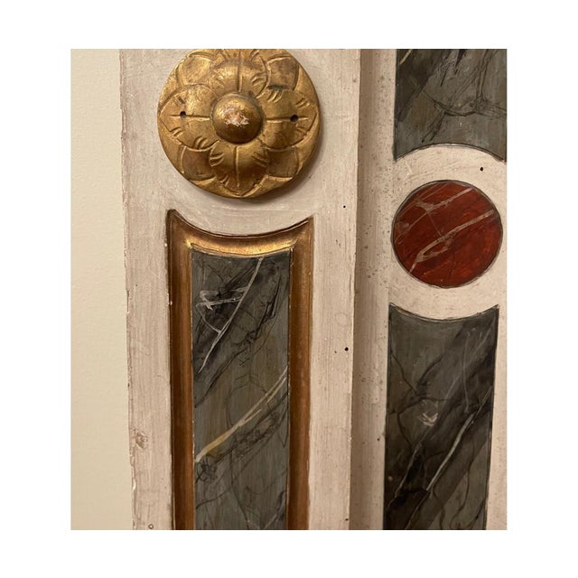 Monumental Late 18th C. Italian Venetian Mirror W/ Faux Marble & Carved Giltwood For Sale - Image 9 of 9