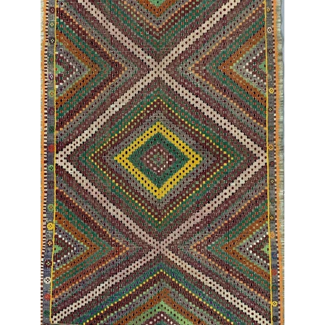 Large Vintage Turkish Kilim Rug For Sale - Image 3 of 11
