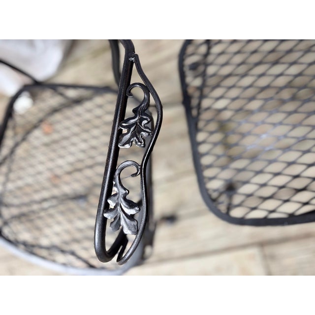 Mid 20th Century Woodard Florentine Orleans Pattern Iron Patio Chairs - Set of 4 For Sale - Image 9 of 12