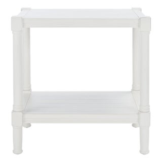 Rafiki Rectangle Accent Table in Distressed White For Sale