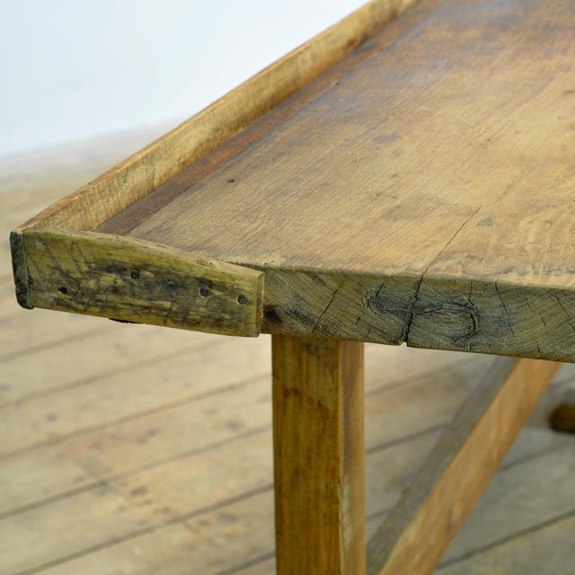 Vintage Oak Work Table, 1920 For Sale - Image 10 of 14
