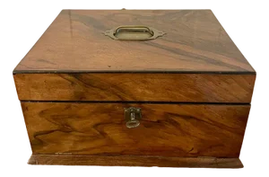 Antique Victorian Figured Walnut Sewing Box, 1860s
