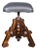 Reupholstered Antique Swivel Walnut Stool c.1880-1920 For Sale