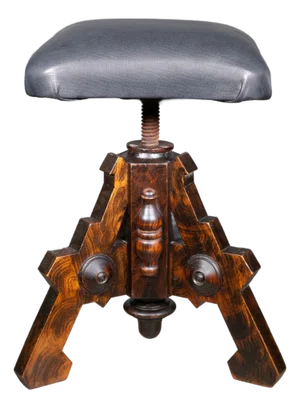 Reupholstered Antique Swivel Walnut Stool c.1880-1920