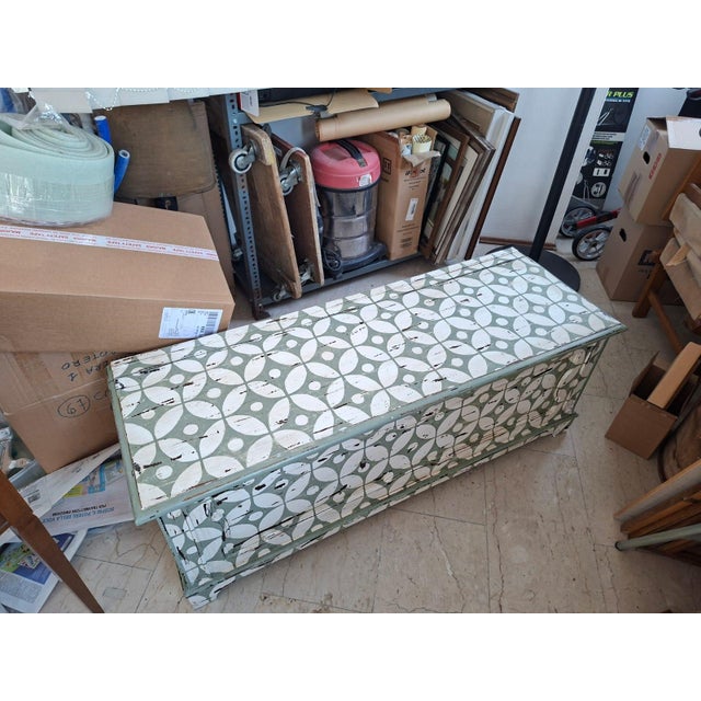 Blue Vintage Andalusian Wooden Chest, 1960 For Sale - Image 8 of 17