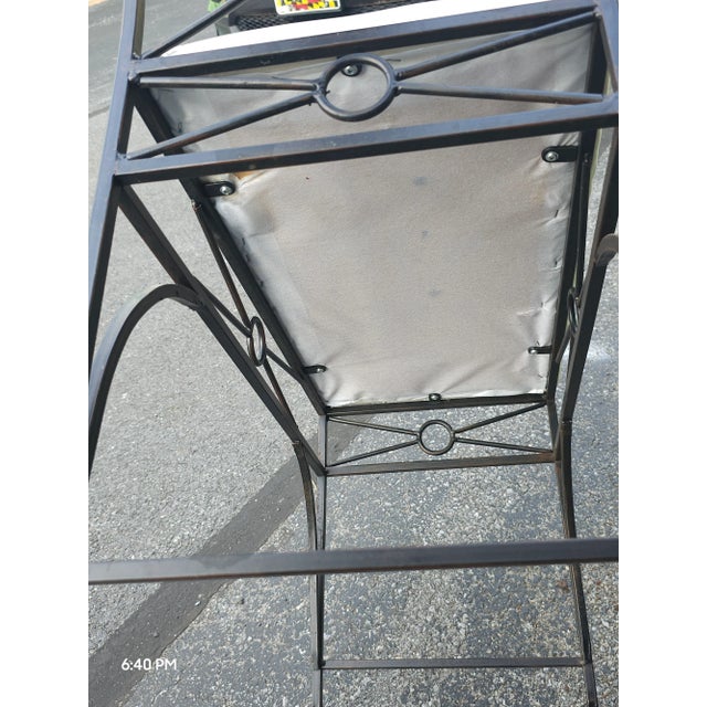 Metal Late 20th Century Modern Italian Iron and Upholstered Bench For Sale - Image 7 of 7