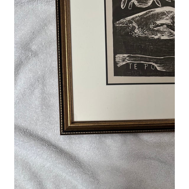 Jean Rene Gauguin 1950s Paul Gauguin's Rare Te Po Woodblock Print For Sale - Image 4 of 6
