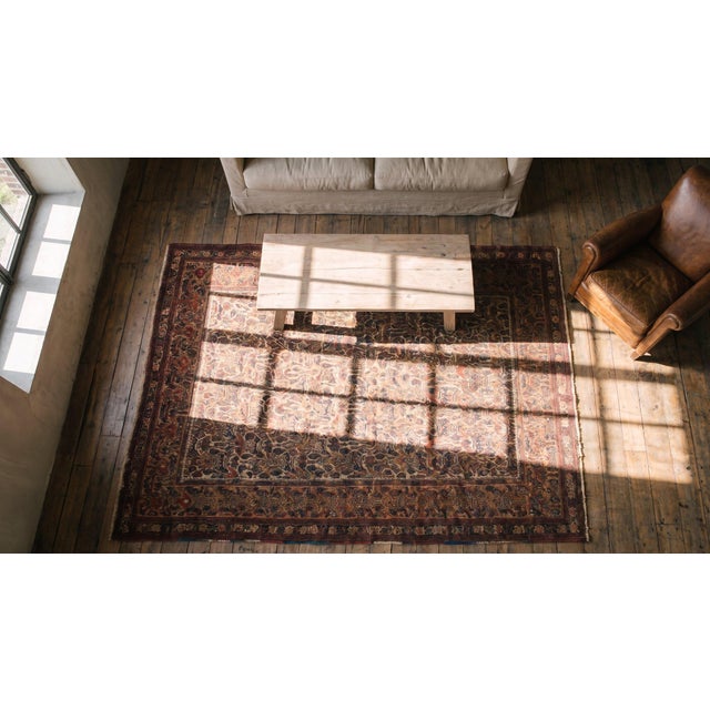 1880s Ivory Tribal Geometric Antique Knotted Pile Wool Afshar Persian Rug 4'0" X 6'0" Carpet For Sale - Image 9 of 9