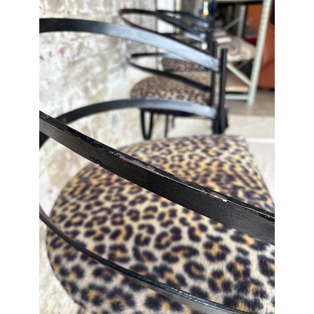 1940s Black Iron Barstools - Set of 3 For Sale In New York - Image 6 of 15