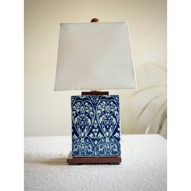 2020s Ralph Lauren Home Blue and White Chinoiserie Porcelain Lamp, Vineyard Pattern For Sale - Image 5 of 12