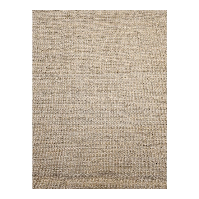 Oversize Handwoven Jute Rug, Natural Fiber, Light Ivory, 12' x 18' For Sale